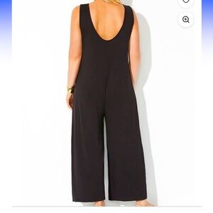Swimsuits for All Black Romper Coverup, size 18